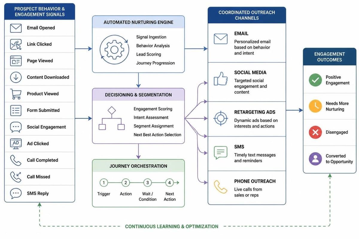 Multi-channel nurturing workflow