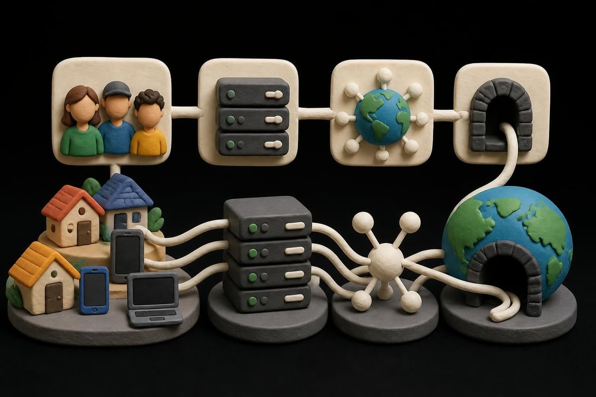 Residential proxy ecosystem layers
