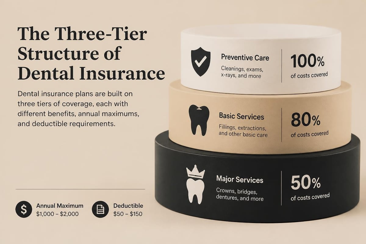 Dental insurance coverage tiers