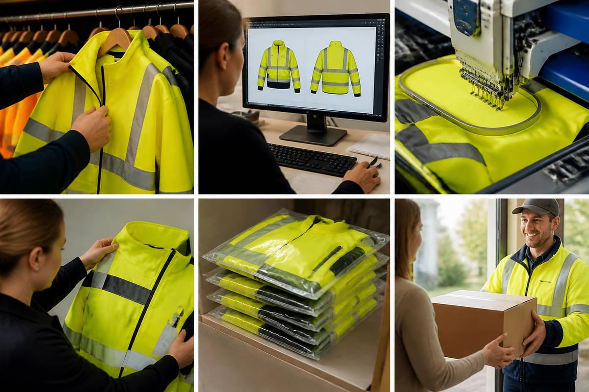 Hi vis workwear customisation process