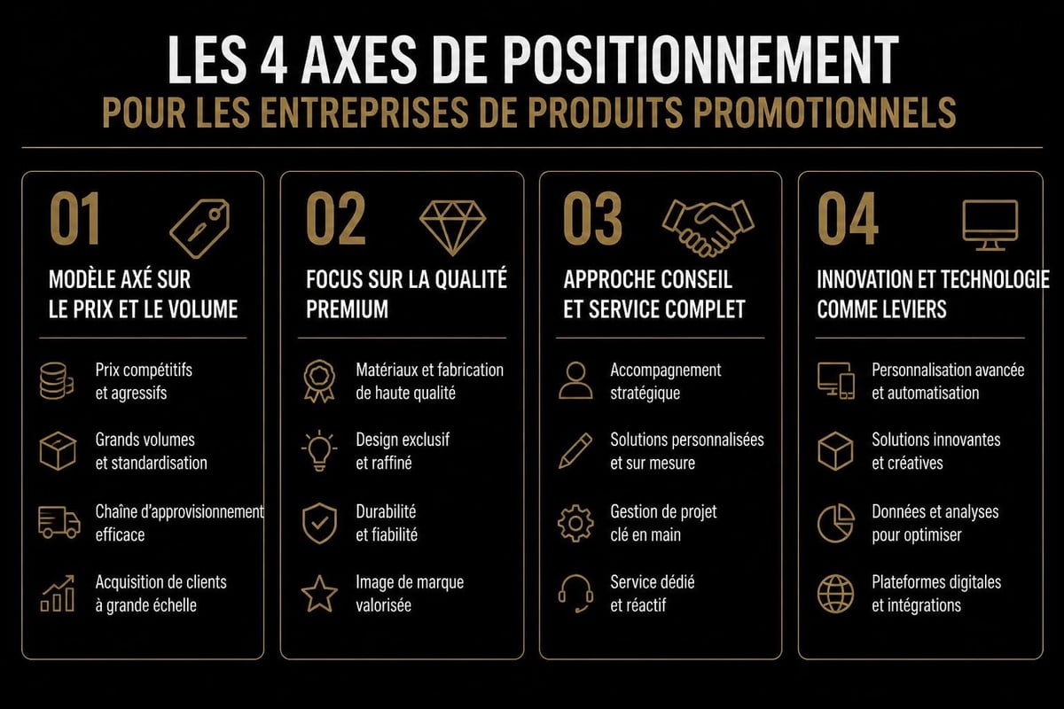 Differentiation axes for Fournisseurs d'objets publicitaires
