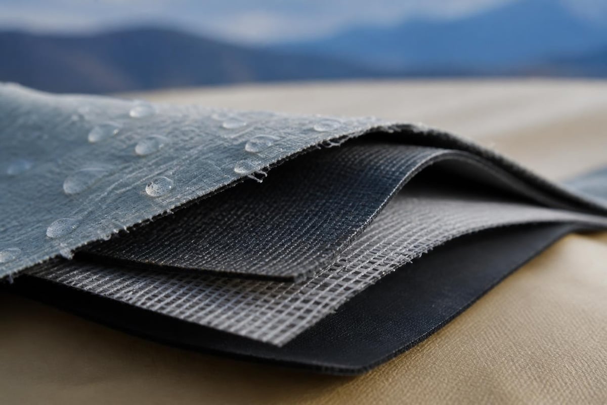 Tent material construction layers