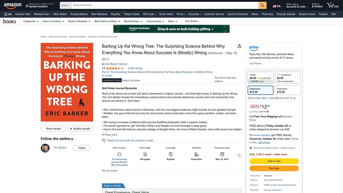 Top 7 Book On Coaching Picks To Transform Your Skills in 2025 - Barking Up the Wrong Tree by Eric Barker