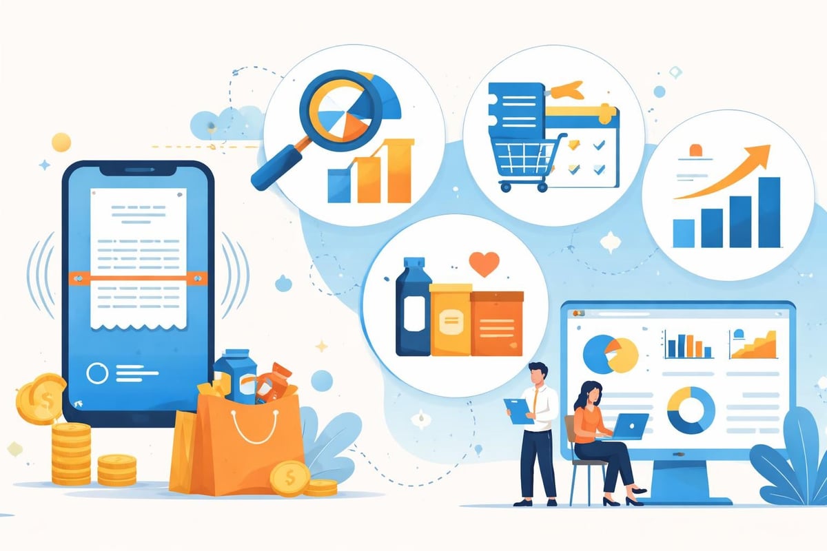 Data flow from receipts to insights