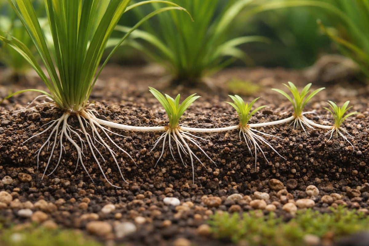 Vallisneria rubra root system development