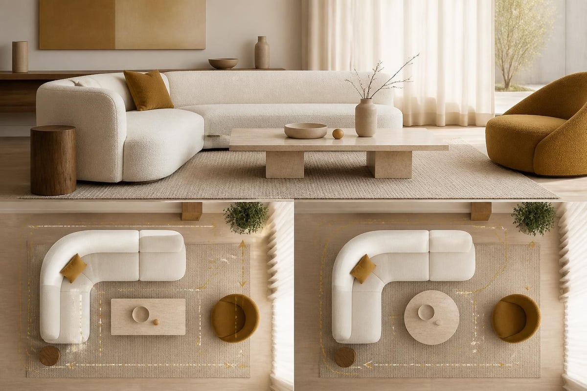 Coffee table layout planning