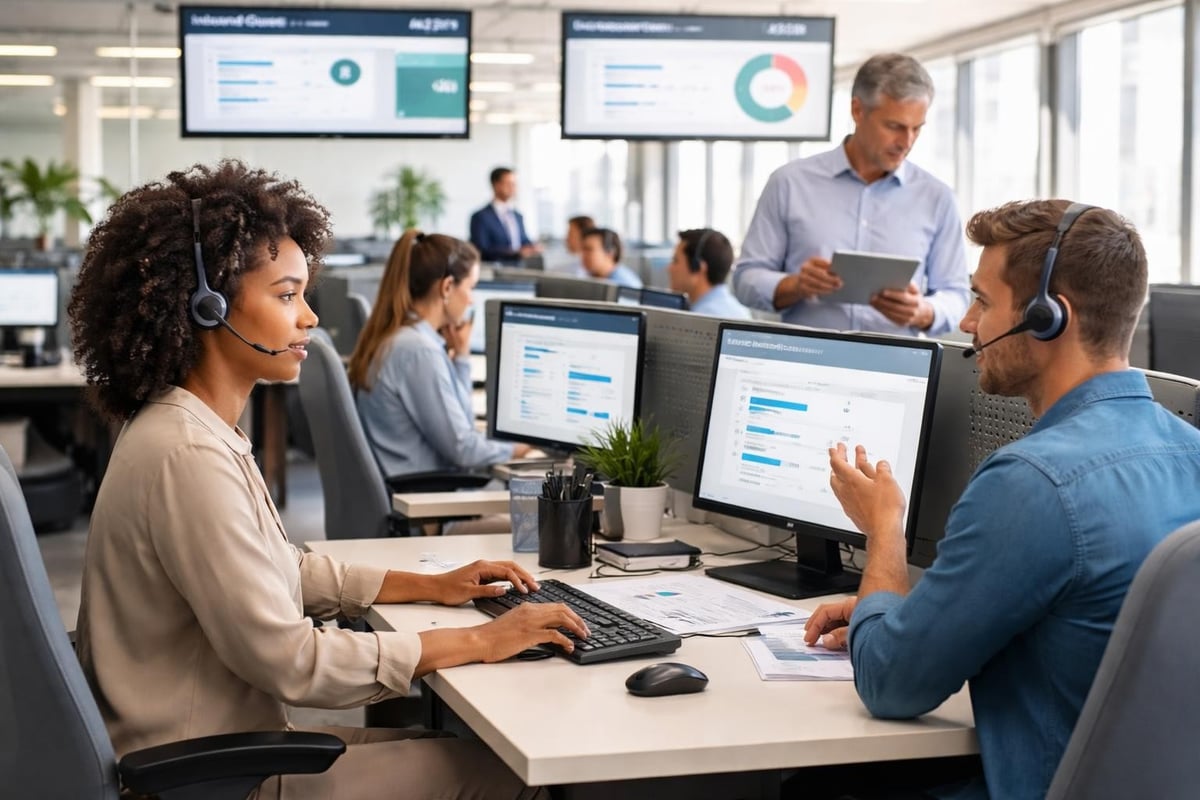 Blended call center workflow