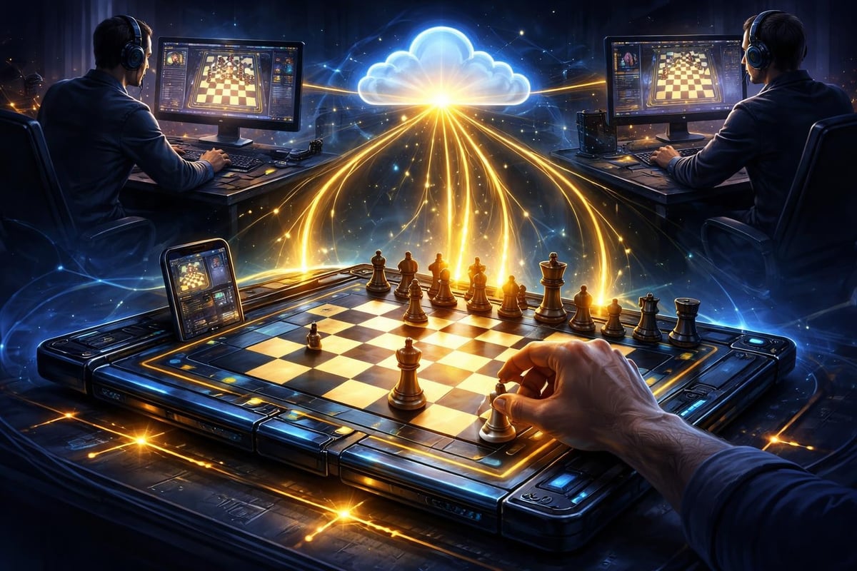 Online chess with physical board
