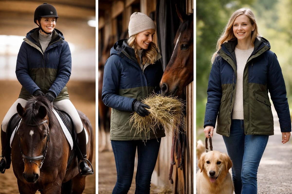 Riding coat versatility scenarios