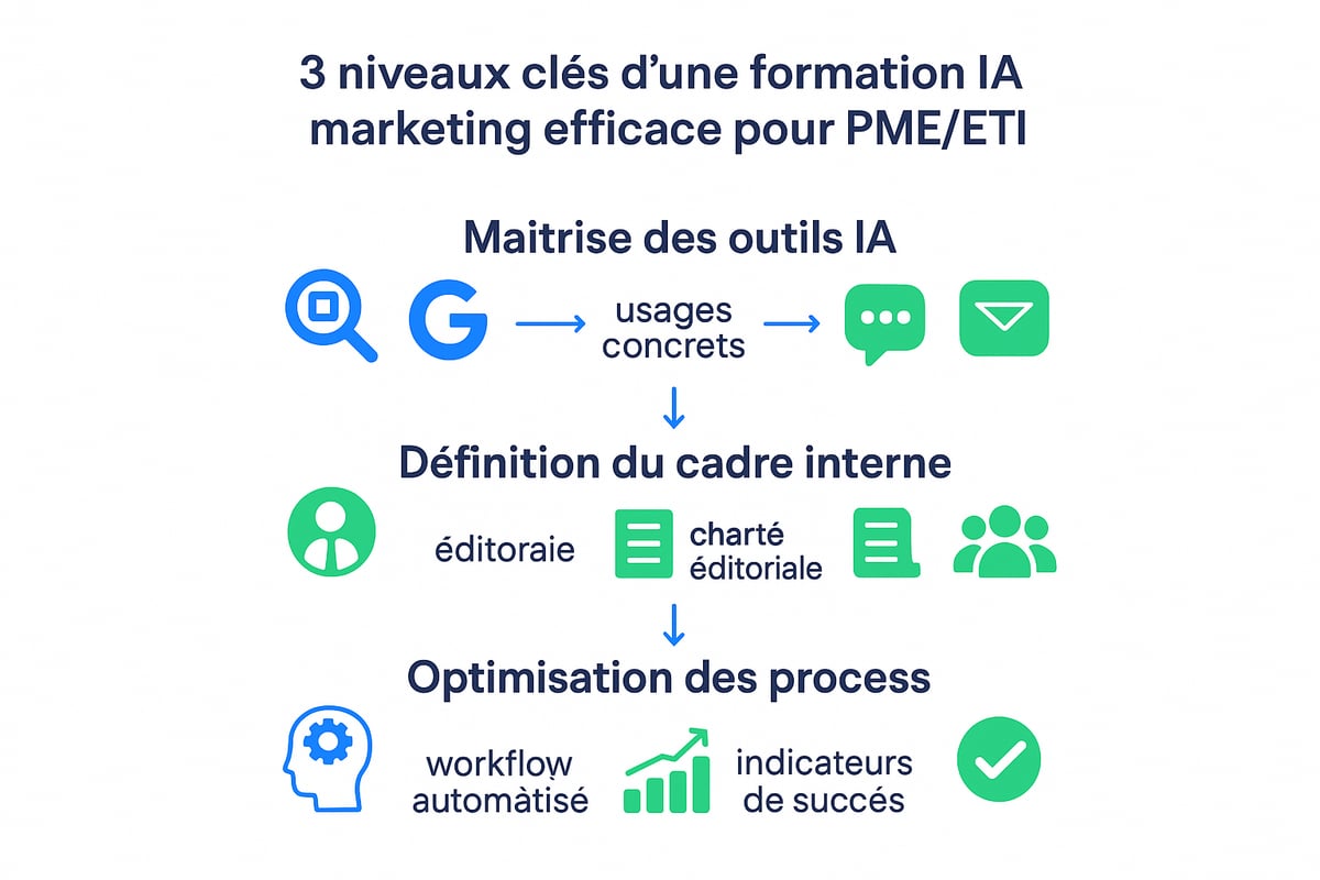 Les 3 niveaux clés d’une formation IA marketing efficace
