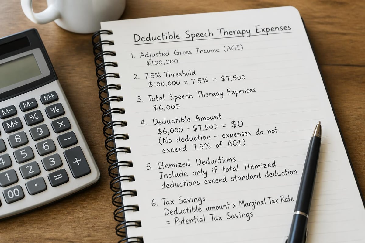 Tax calculation for speech therapy deductions