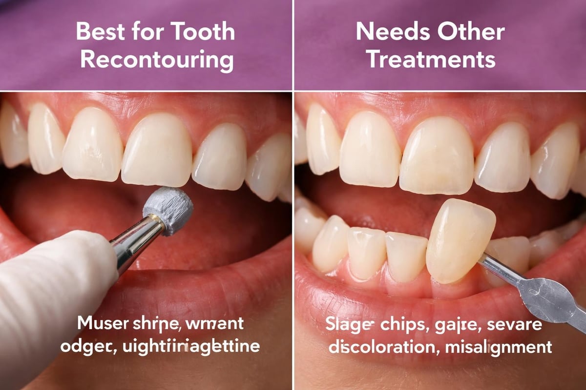 Tooth recontouring candidates and treatment comparison