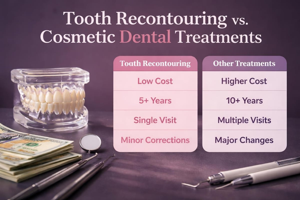 Tooth recontouring cost-benefit analysis