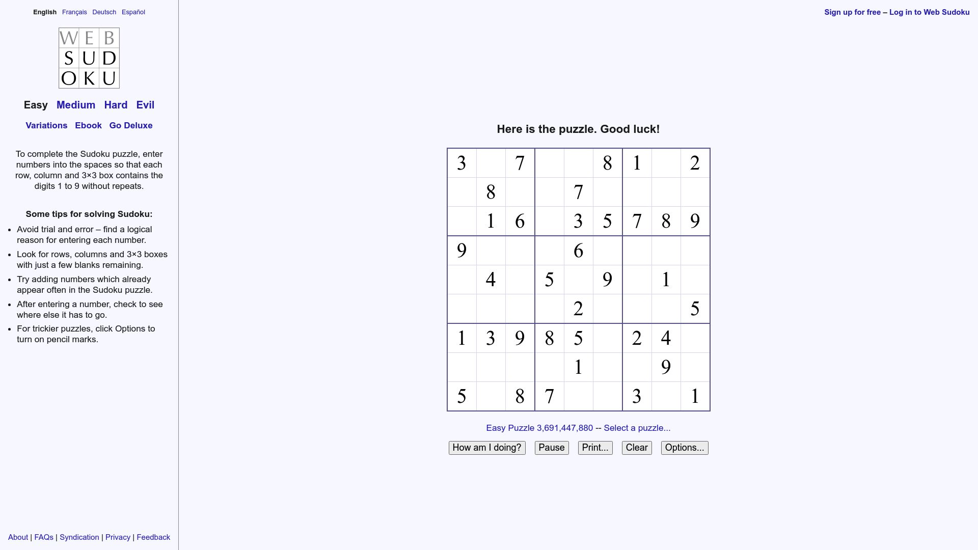 7 Best Sudoku Games Easy for Beginners in 2025 - Web Sudoku
