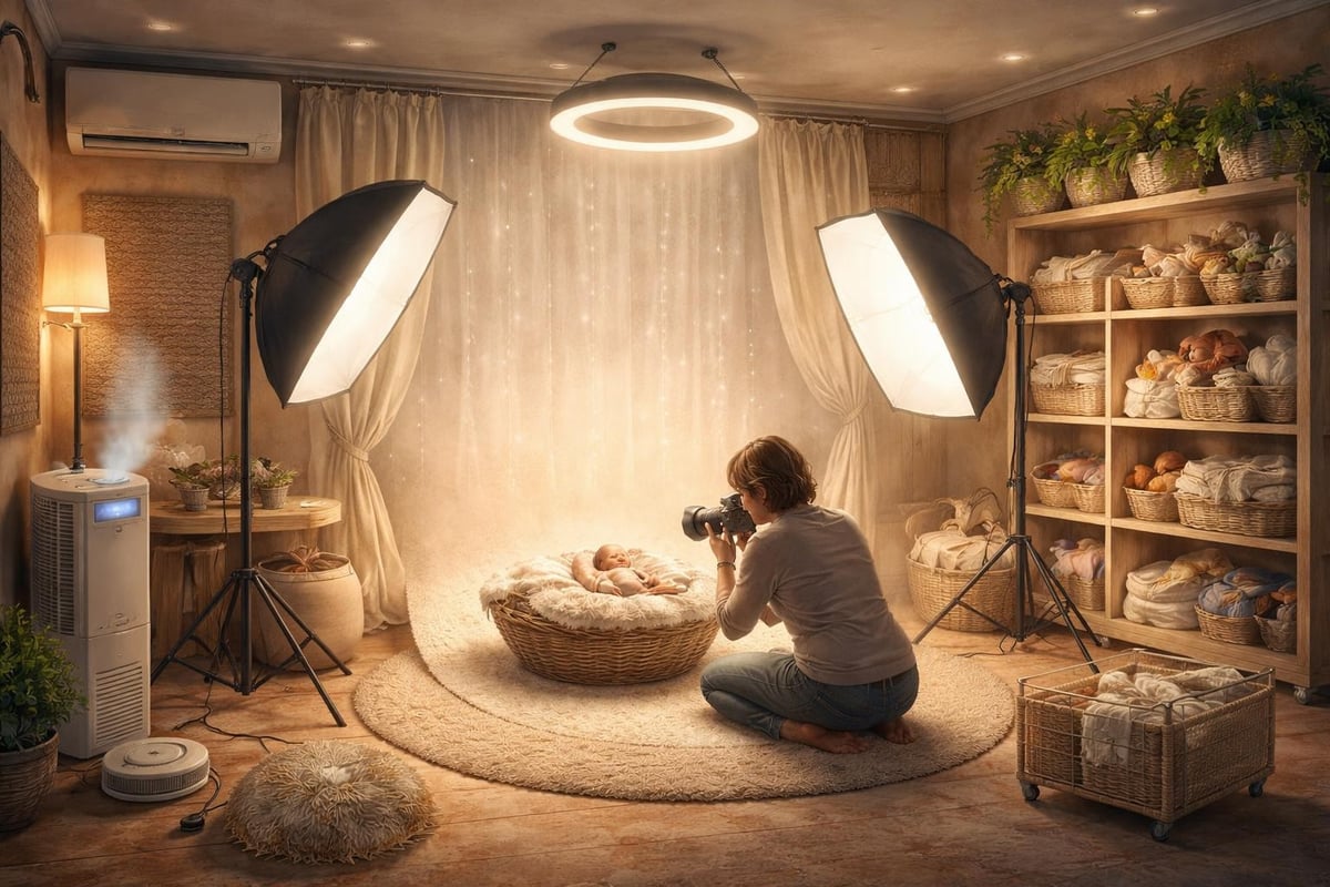 Essential elements of newborn photography studio