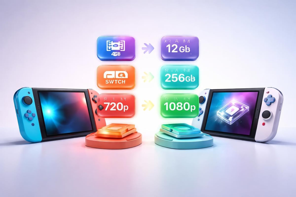 Nintendo Switch 2 technical specifications comparison