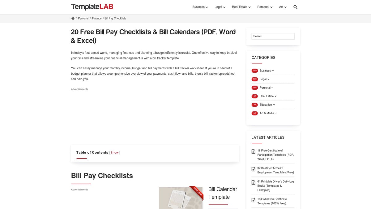 10 Best Bill Calendars to Simplify Your Finances in 2026 - Bill Calendar Template by TemplateLab