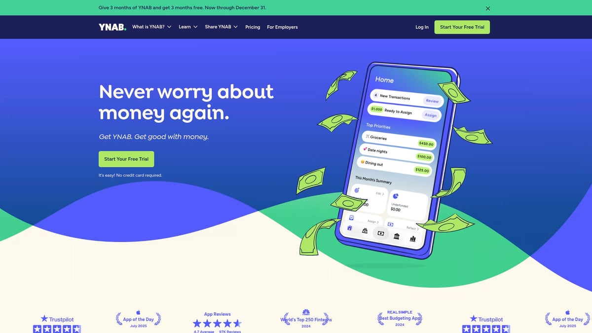 10 Best Bill Calendars to Simplify Your Finances in 2026 - YNAB (You Need a Budget) Bill Calendar