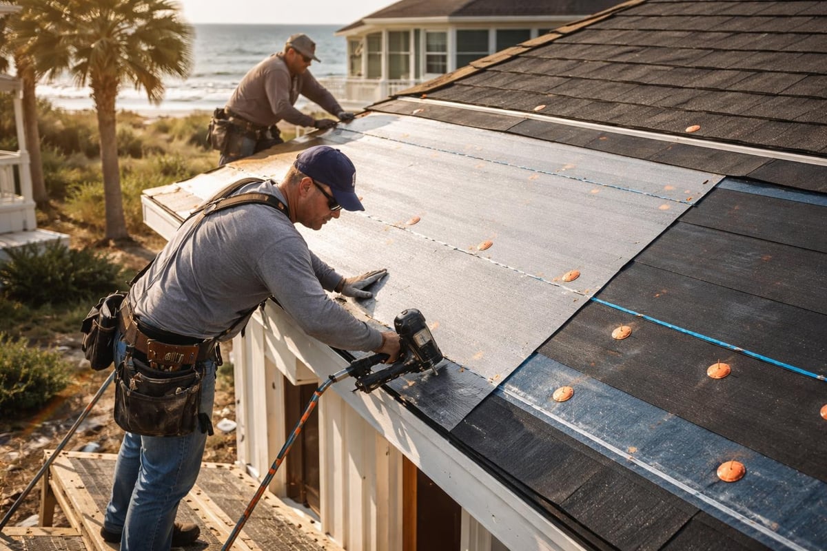 Bay roofing installation techniques