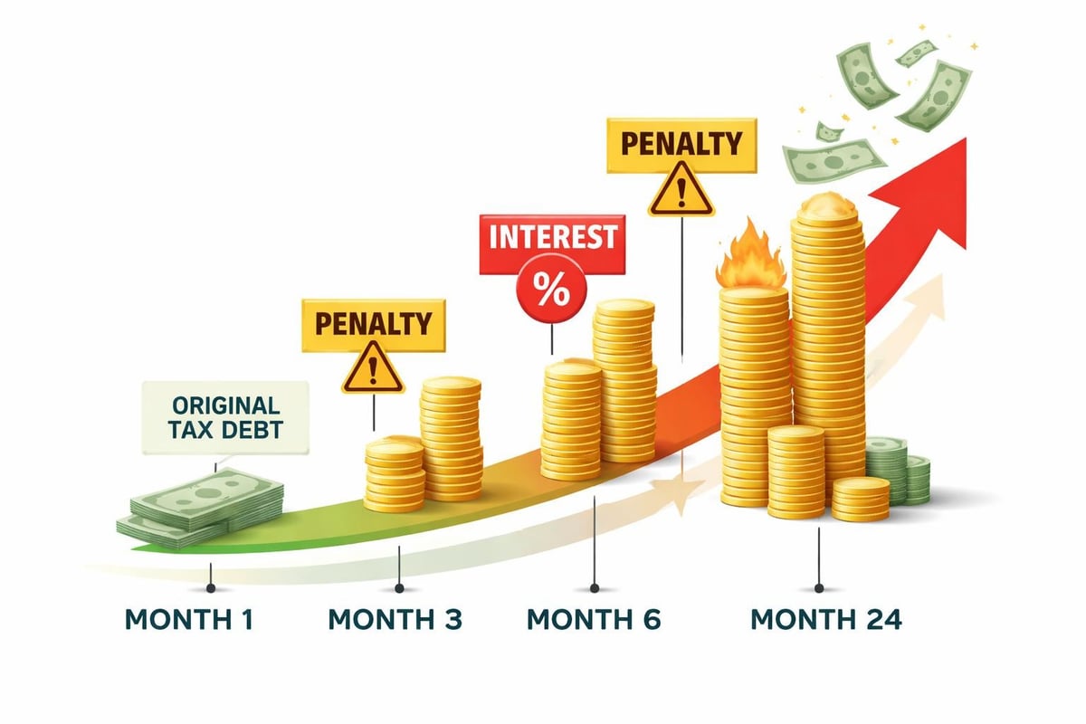 IRS tax debt accumulation timeline