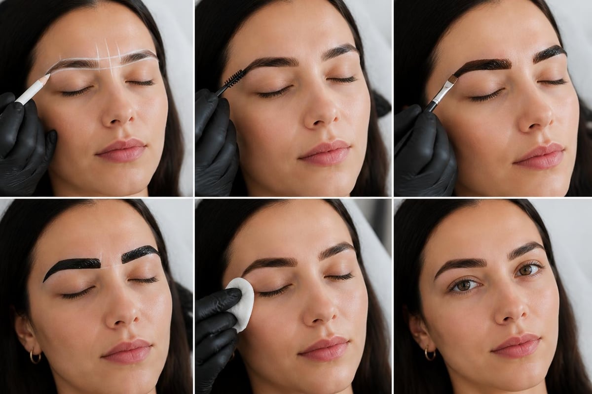 Eyebrow tinting application steps