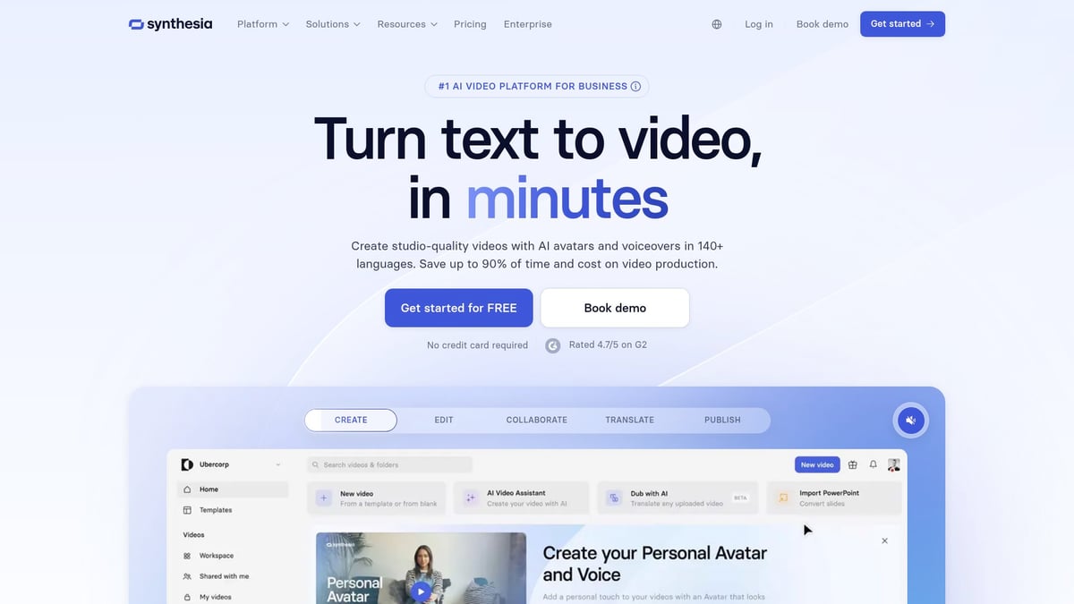 7 Essential AI to Make Video Tools for 2026 Creators - Synthesia