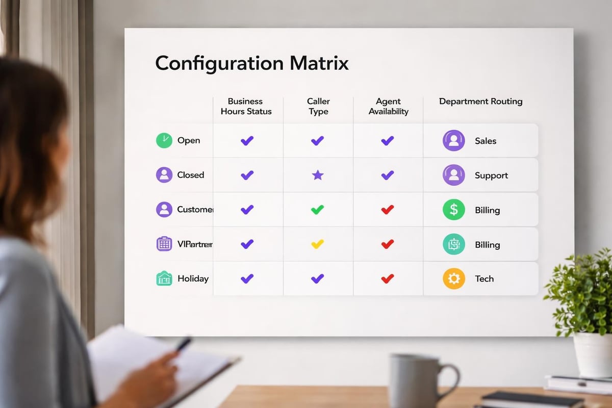 Routing configuration matrix