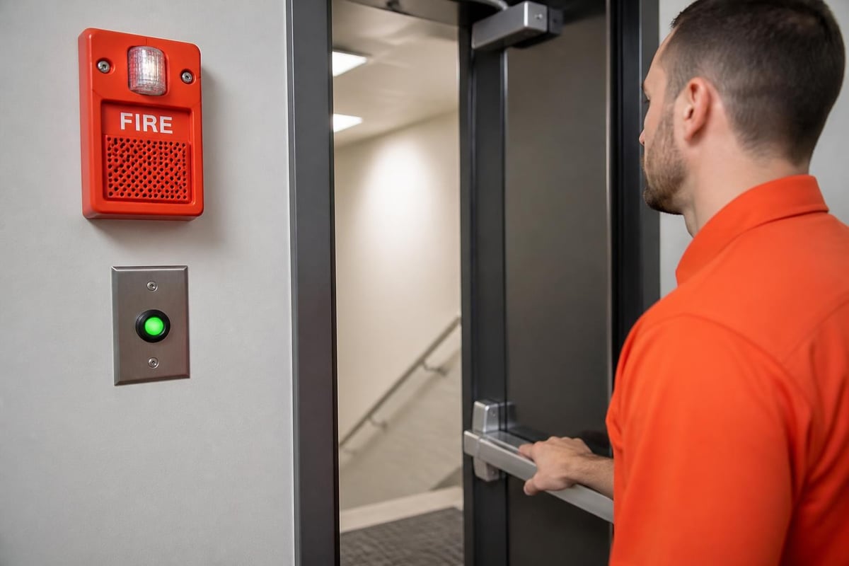 Fire alarm integration with access control