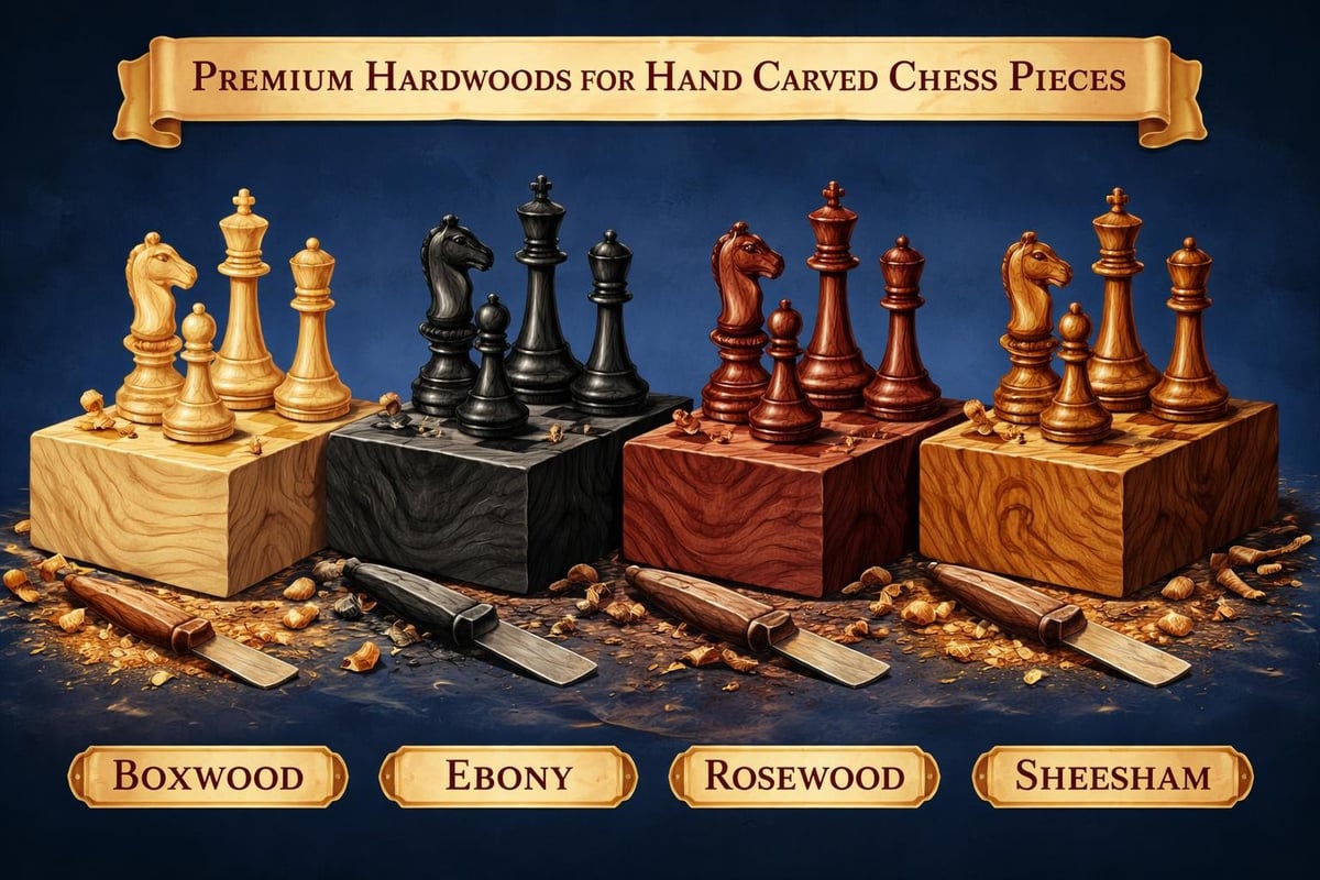 Wood selection for hand carved chess