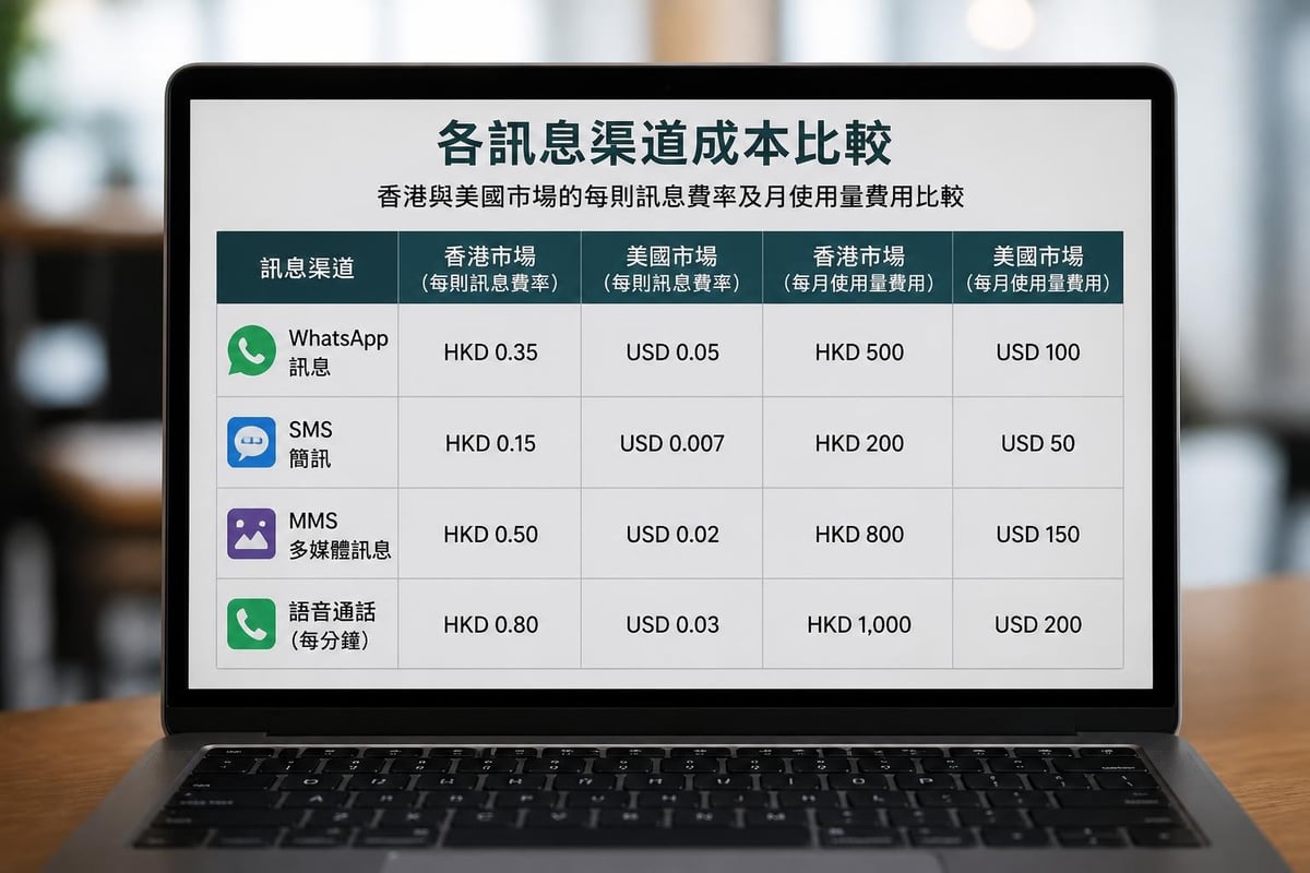 Multi-channel messaging cost breakdown
