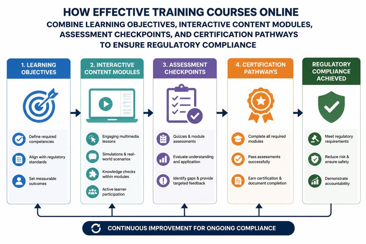 Online training course structure