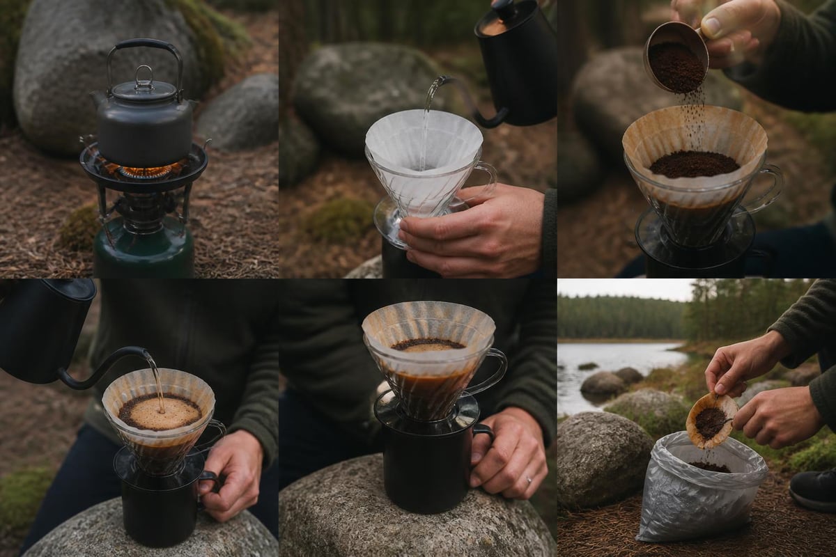 Camp coffee brewing workflow