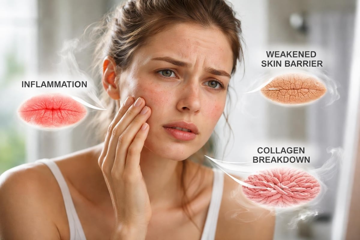 Cortisol impact on skin