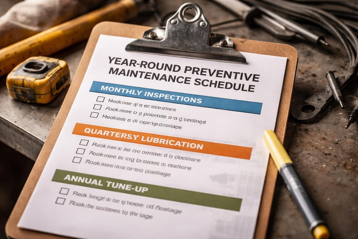Garage door maintenance routine
