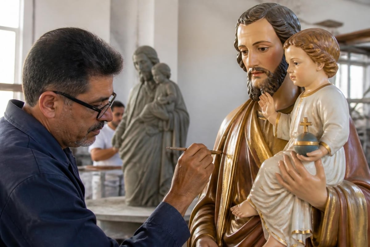 Saint statue craftsmanship