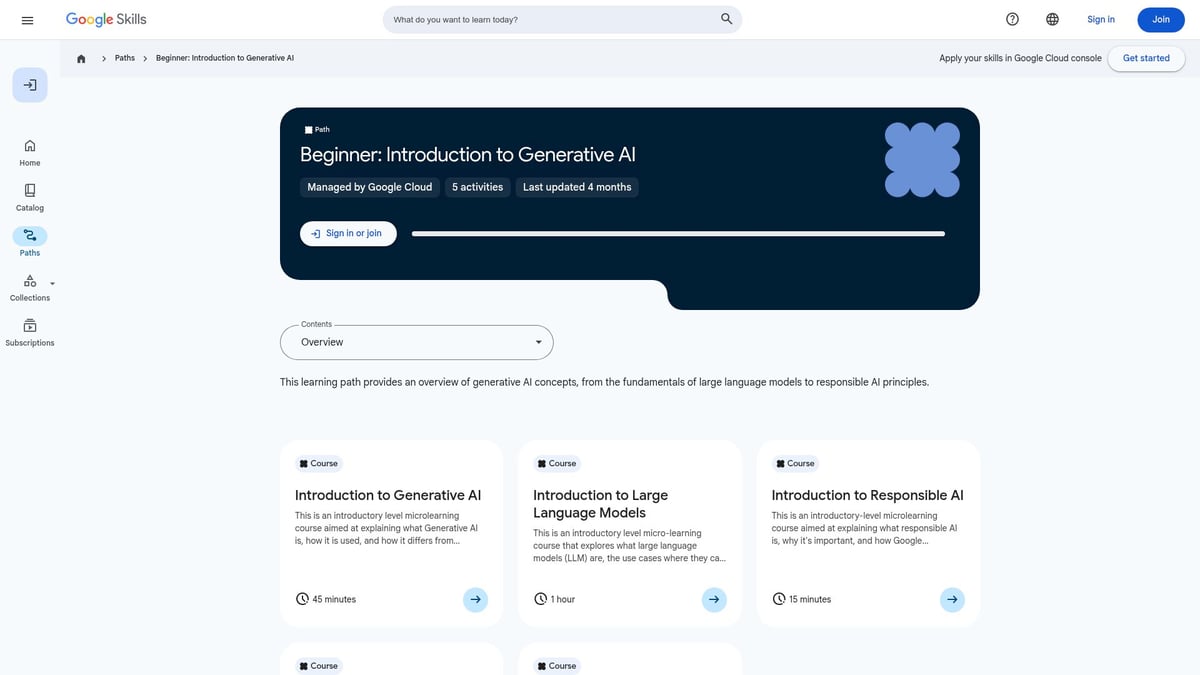 7 Essential Google Courses On Artificial Intelligence in 2026 - Google Cloud Generative AI Learning Path (Google Cloud Skills Boost)