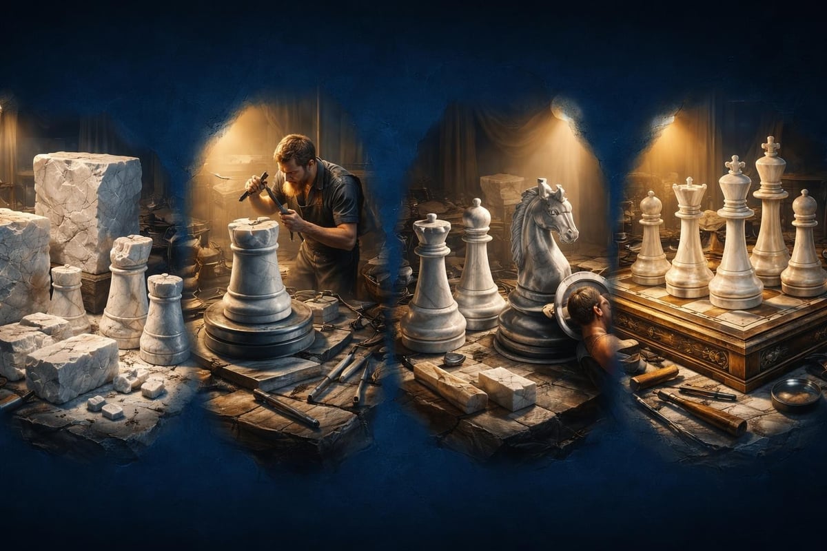 Marble chess set craftsmanship