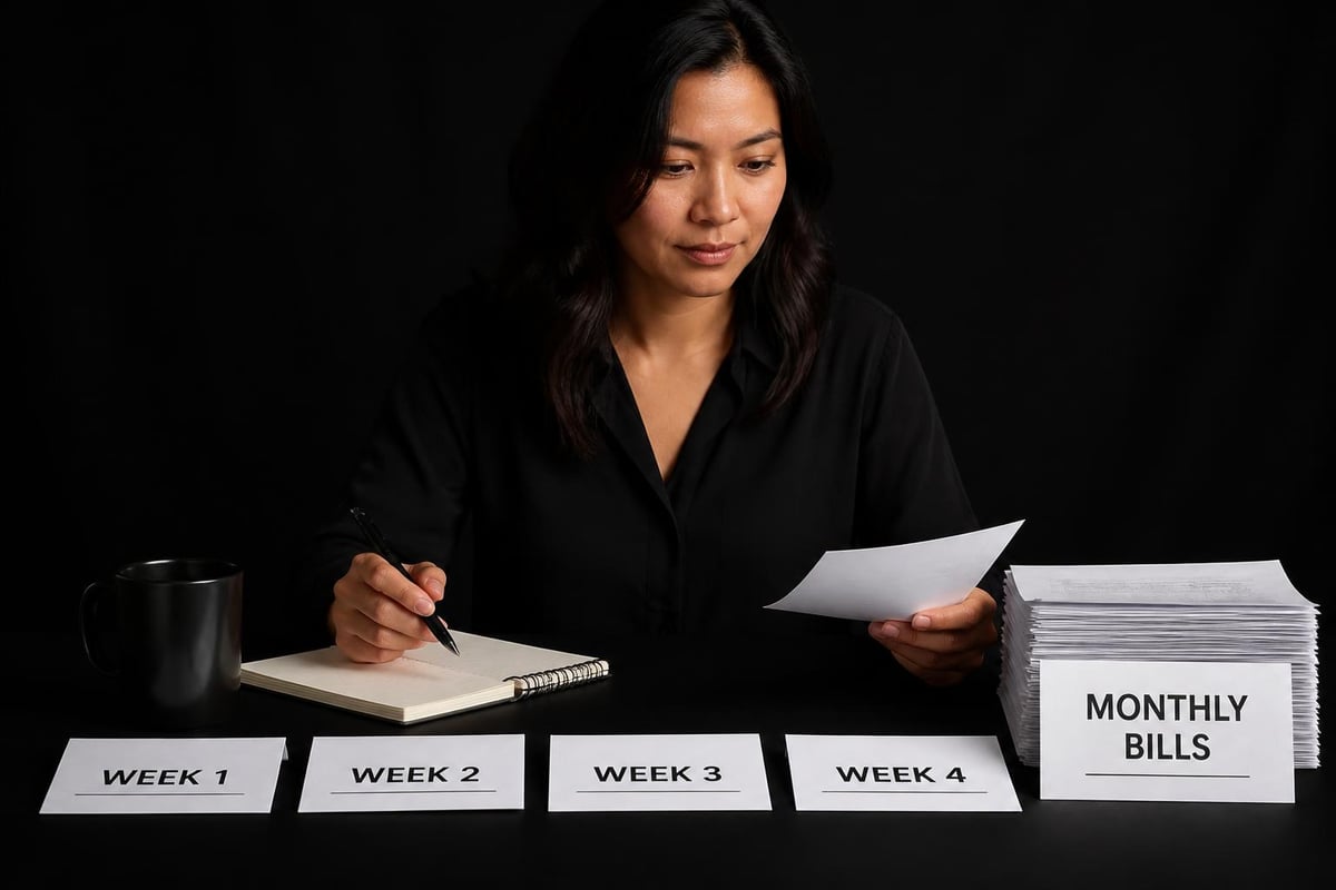 Weekly versus monthly bill payment timeline comparison