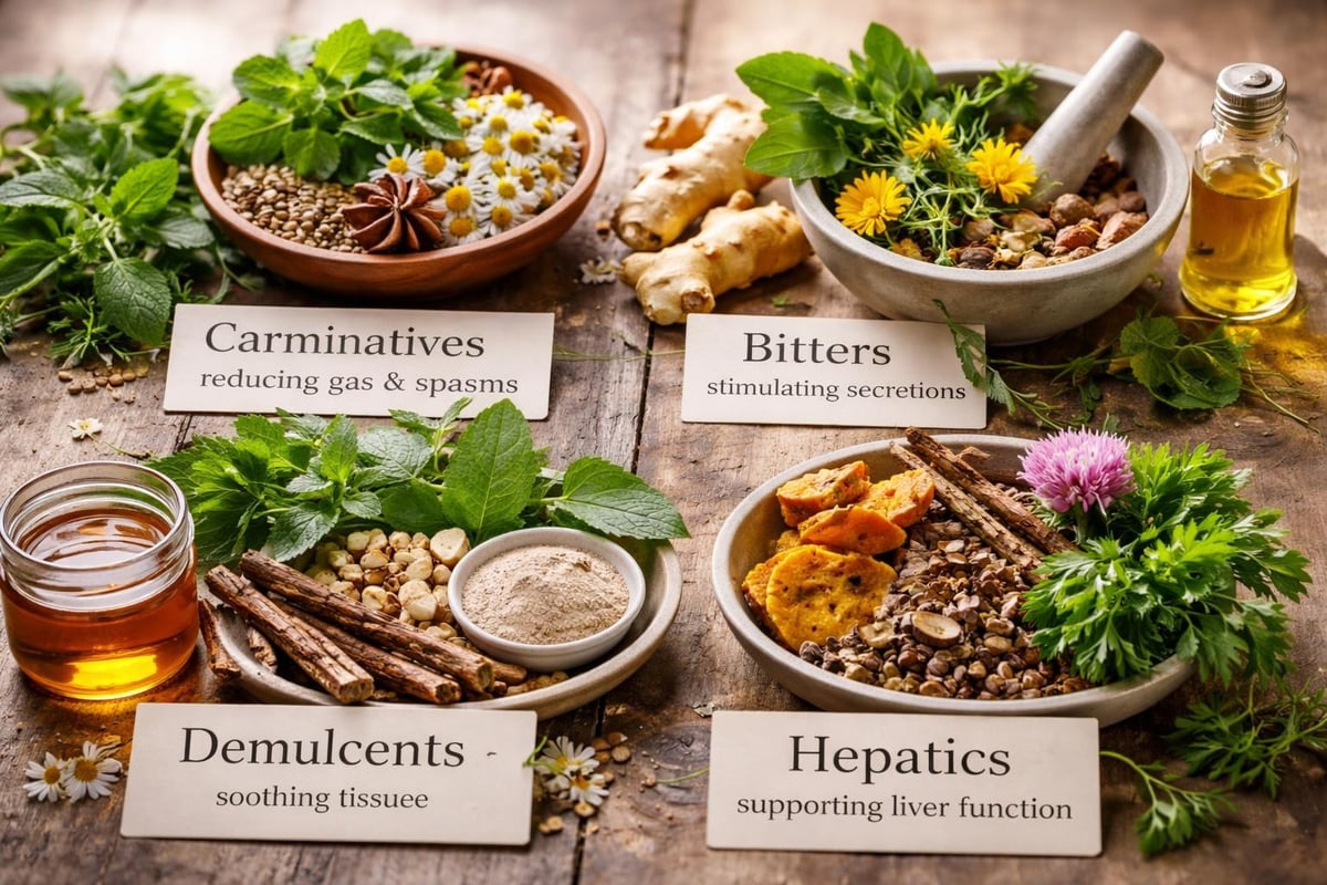 Digestive herb actions