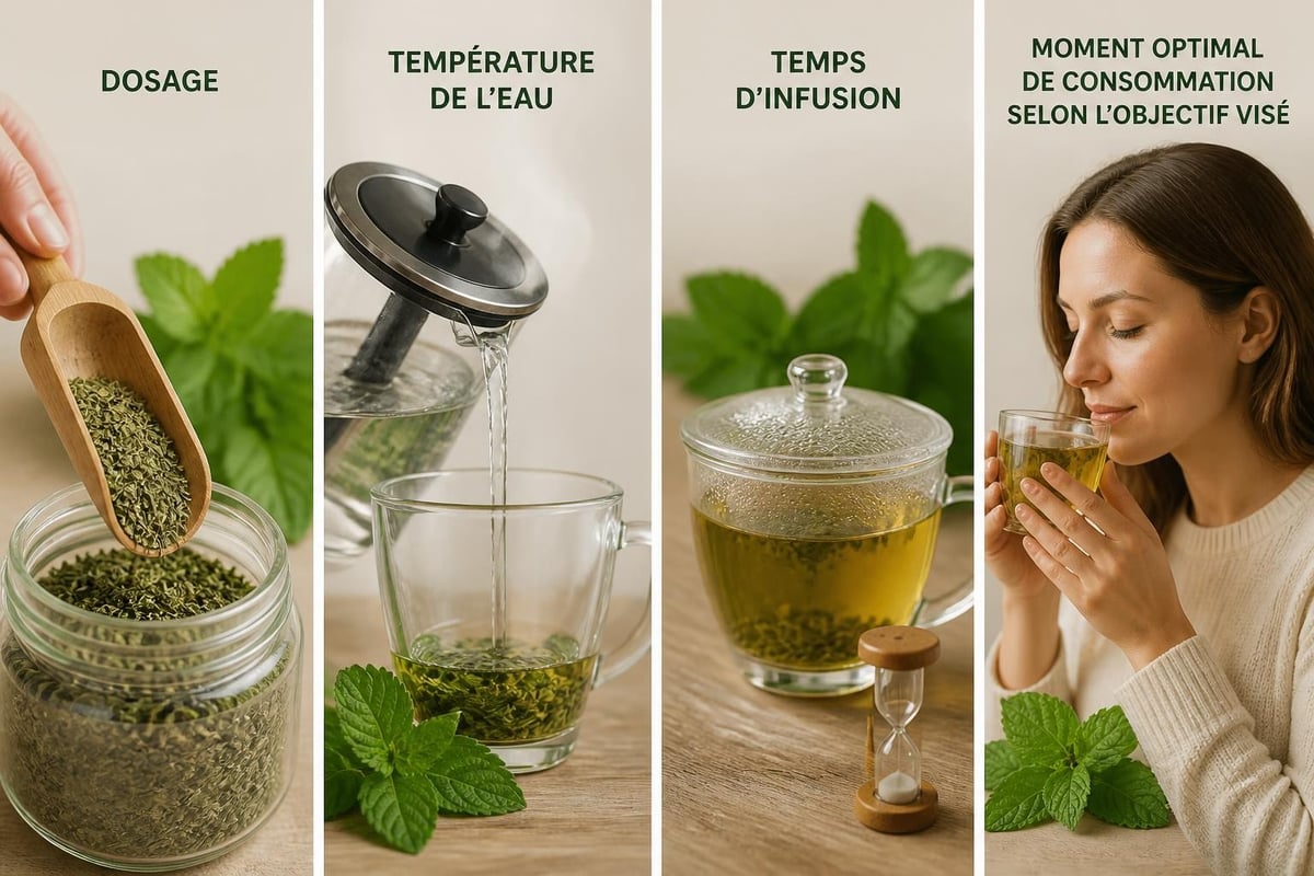 Préparation d'infusion de mélisse fleurs