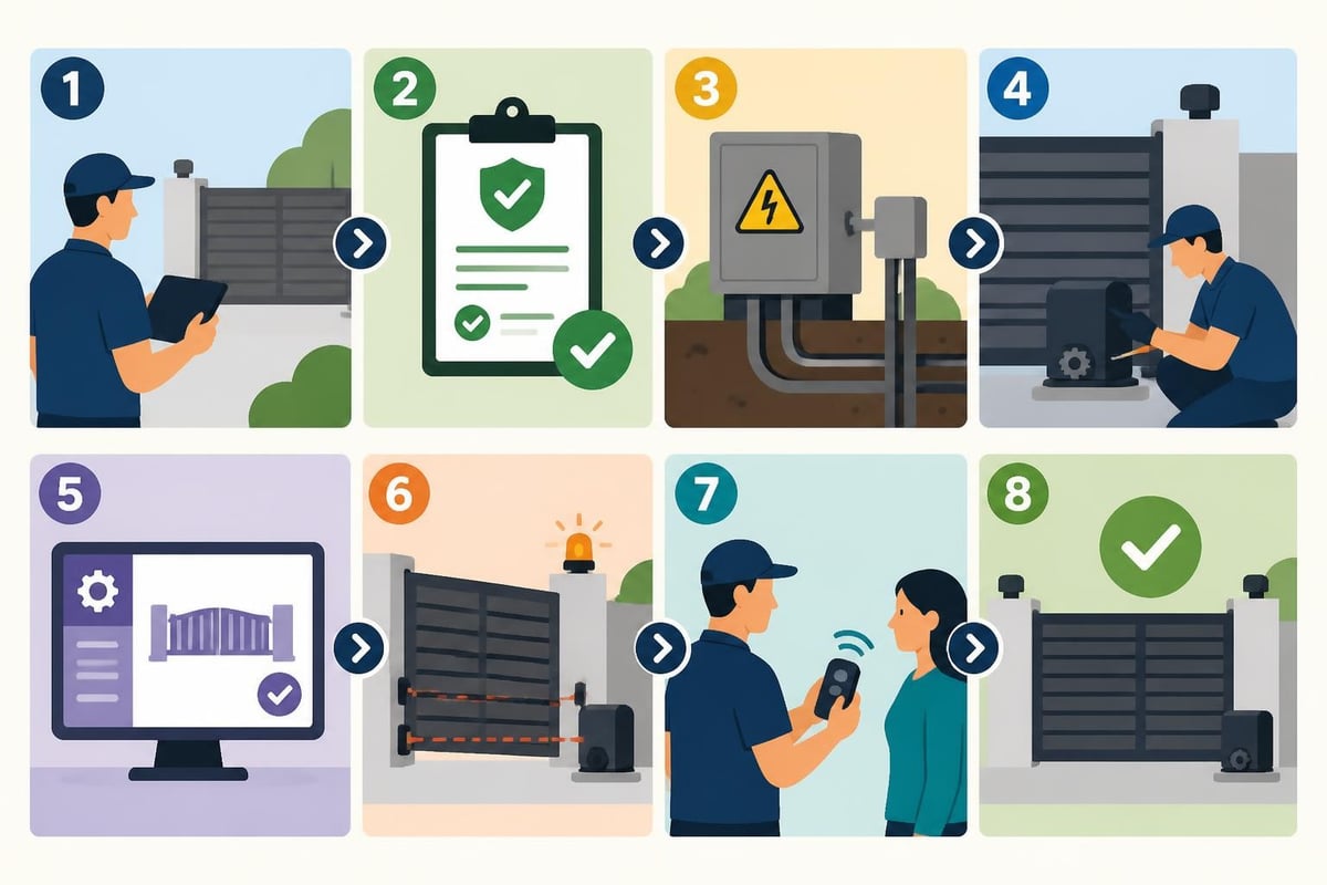 Smart Gates: A Professional Guide For 2026 3 Smart Gate Installation Workflow