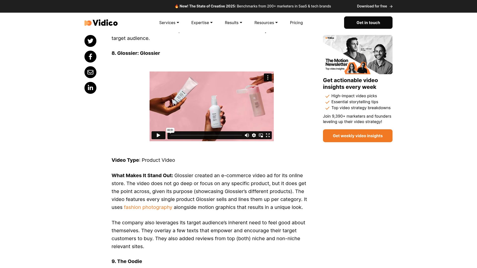 8 Top Ecommerce Ads Examples to Boost Sales in 2025 - Glossier: Relatable UGC-Style Ad
