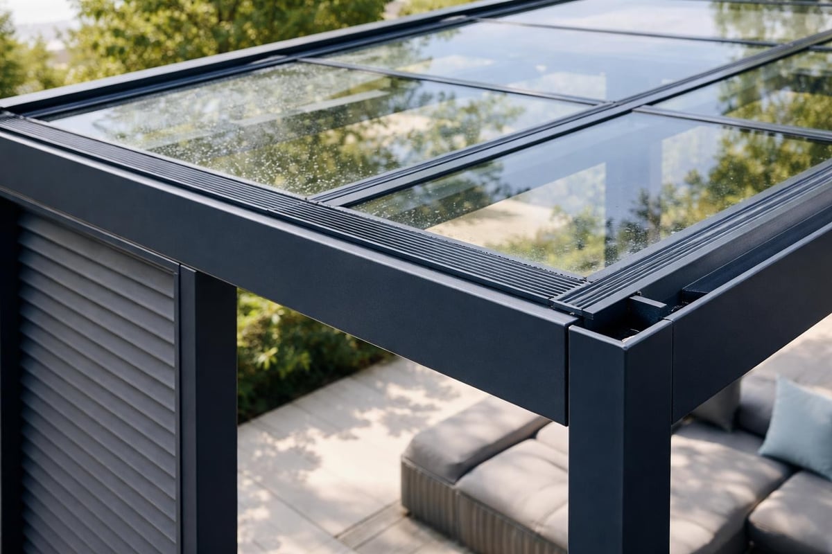 Glass pergola architectural elements