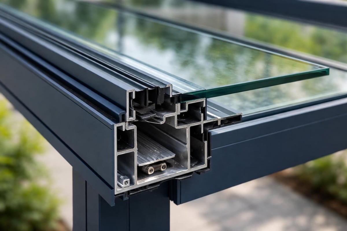Glass pergola construction details