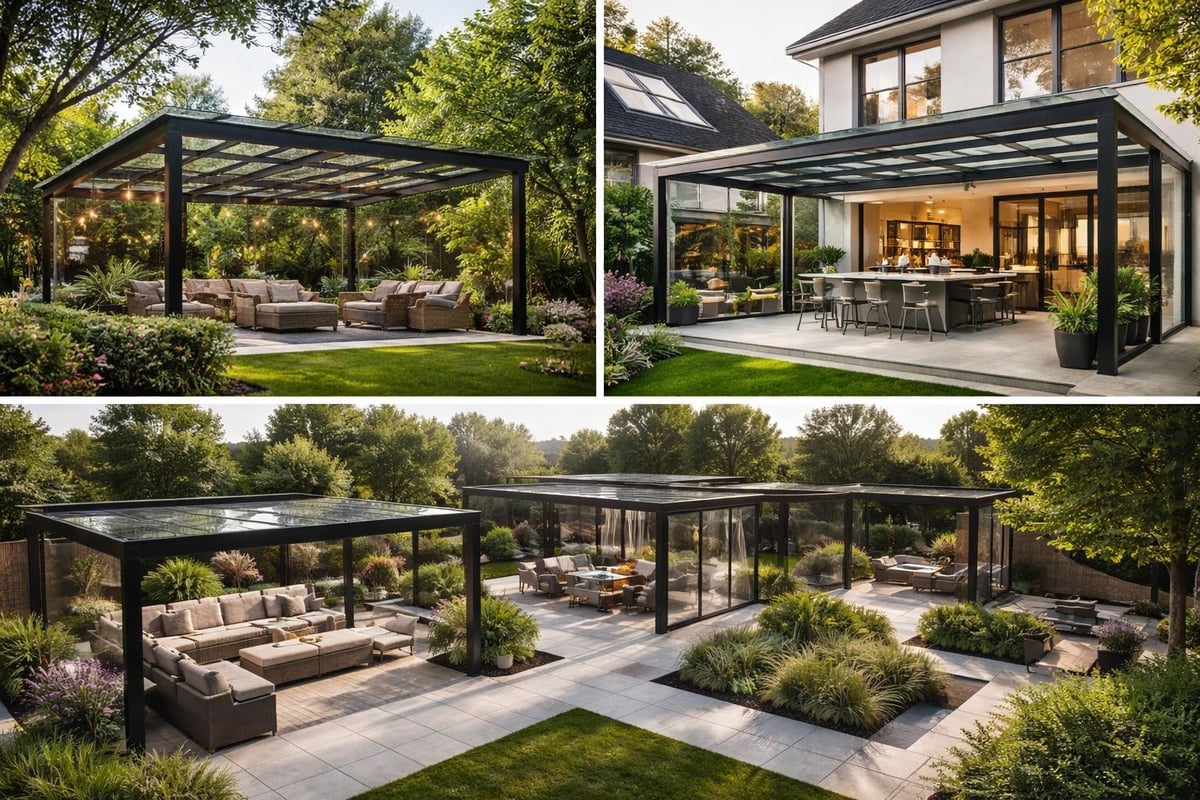 Glass pergola integration concepts