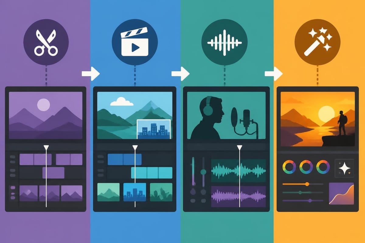 Four-pass editing workflow