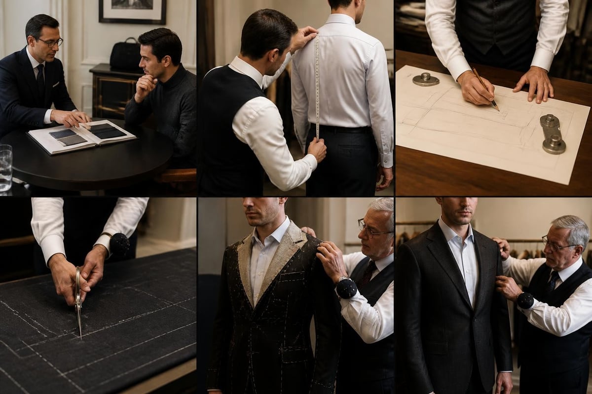 Bespoke tailoring process stages