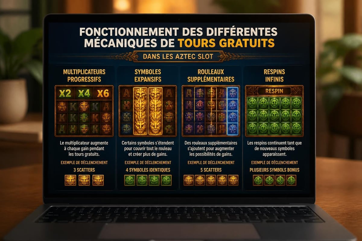 Mécaniques bonus aztec slot