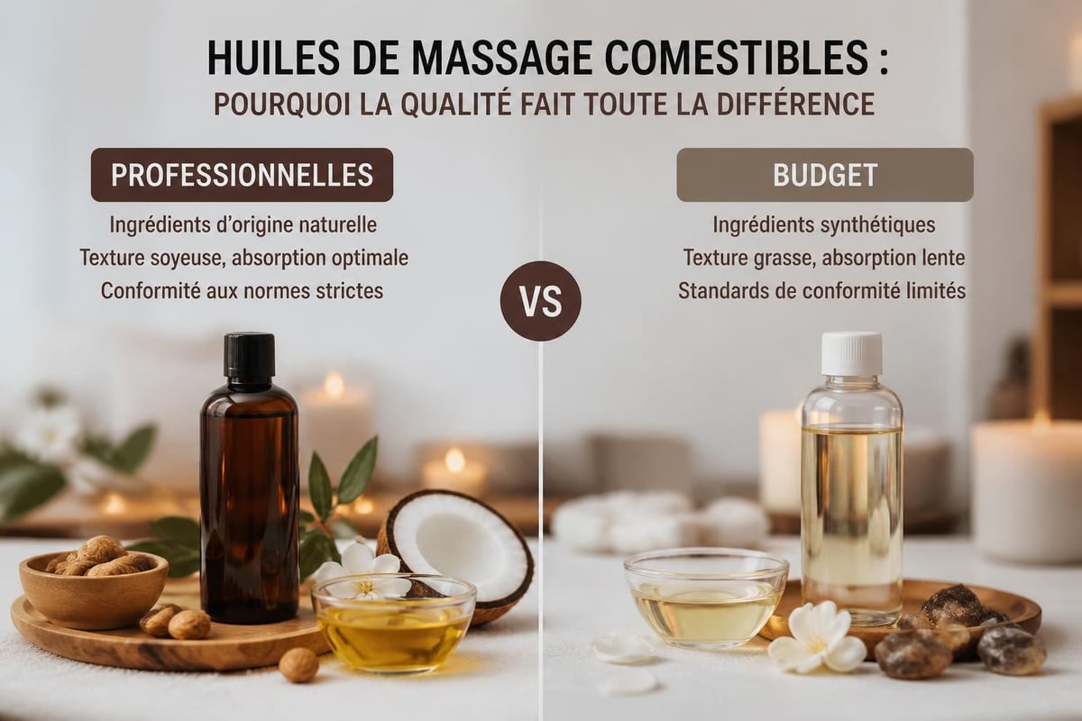 Comparison of edible massage oil formulations