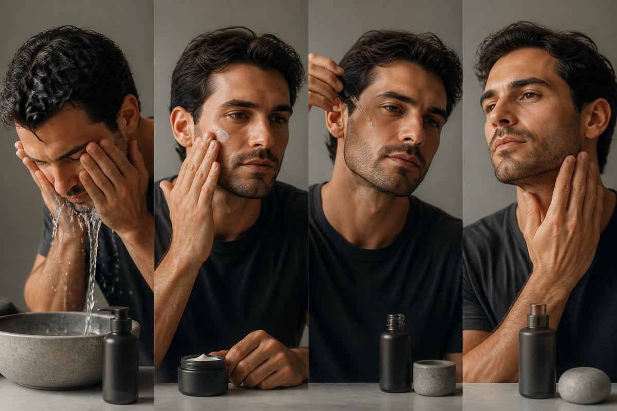 Minimalistische Herrenpflege-Routine